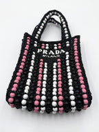 Prada Raffia Crochet Mini Tote