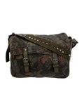 Valentino Garavani Rockstud Camubutterfly Canvas Messenger Bag Olive NWT!