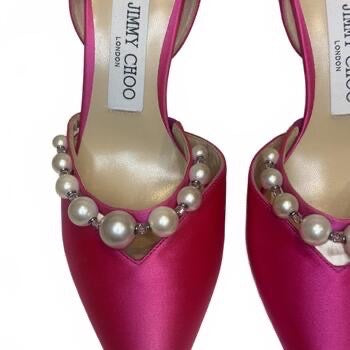 Jimmy Choo Pink Satin Pumps Size 6.5