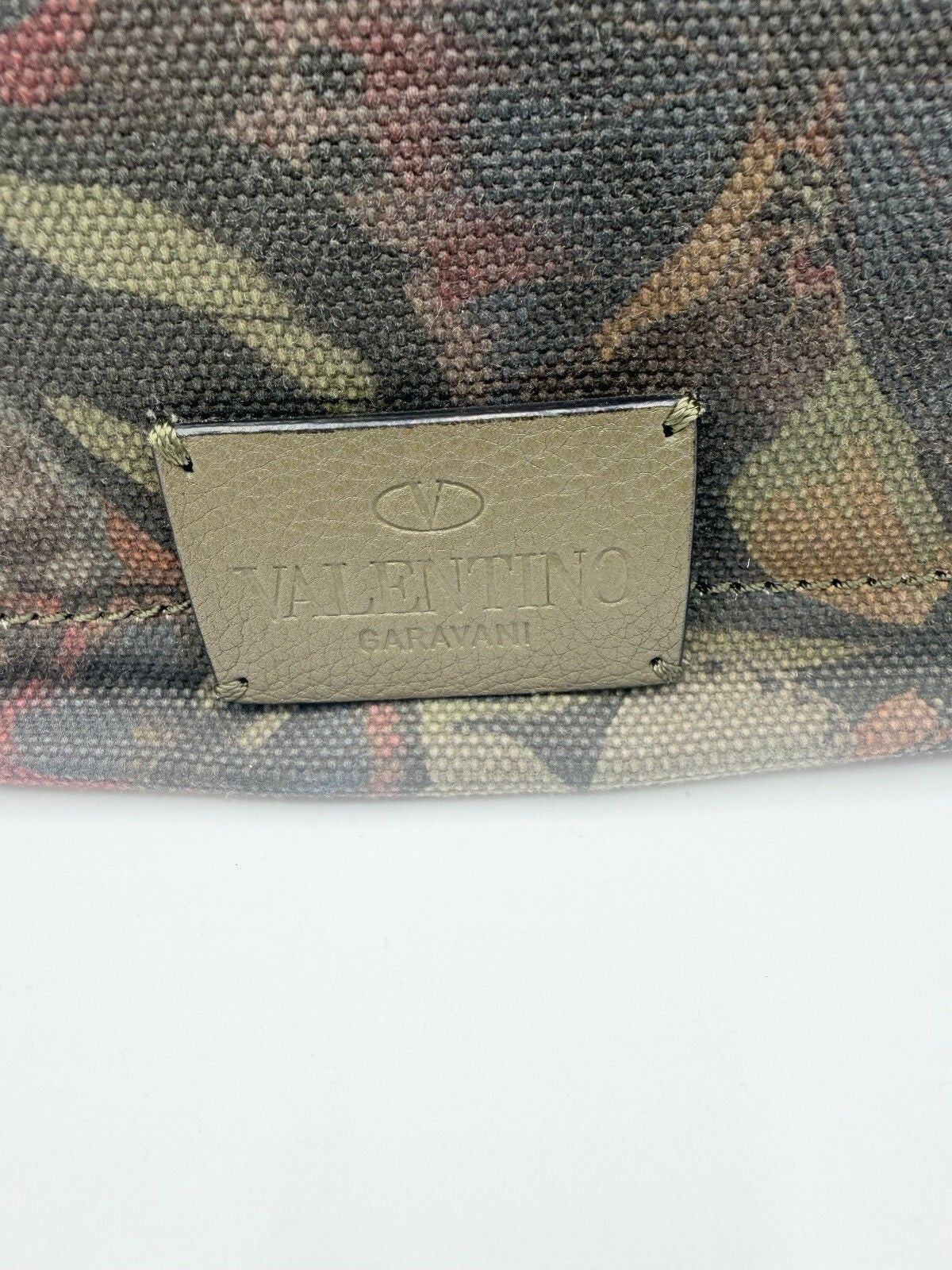 Valentino Garavani Rockstud Camubutterfly Canvas Messenger Bag Olive NWT!