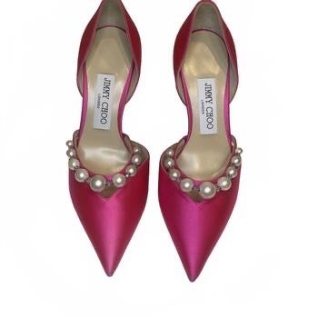 Jimmy Choo Pink Satin Pumps Size 6.5