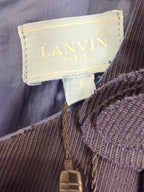 Lanvin Enfant Navy Blue Tiered Ruffle Babydoll Dress Flower Rhinestone NWT Size 3 3T